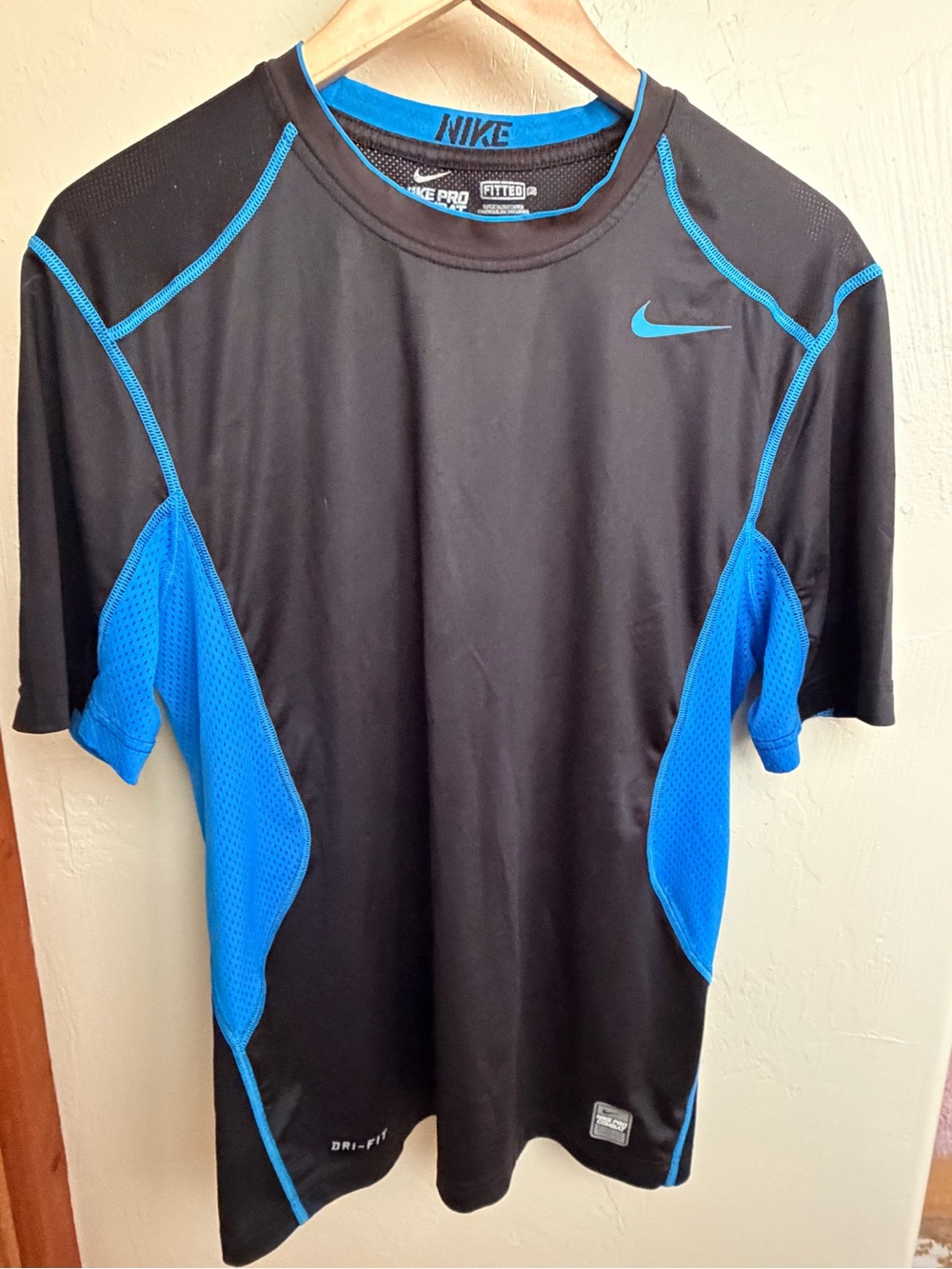 Nike Black and Blue Short Sleeve Performance Tee
